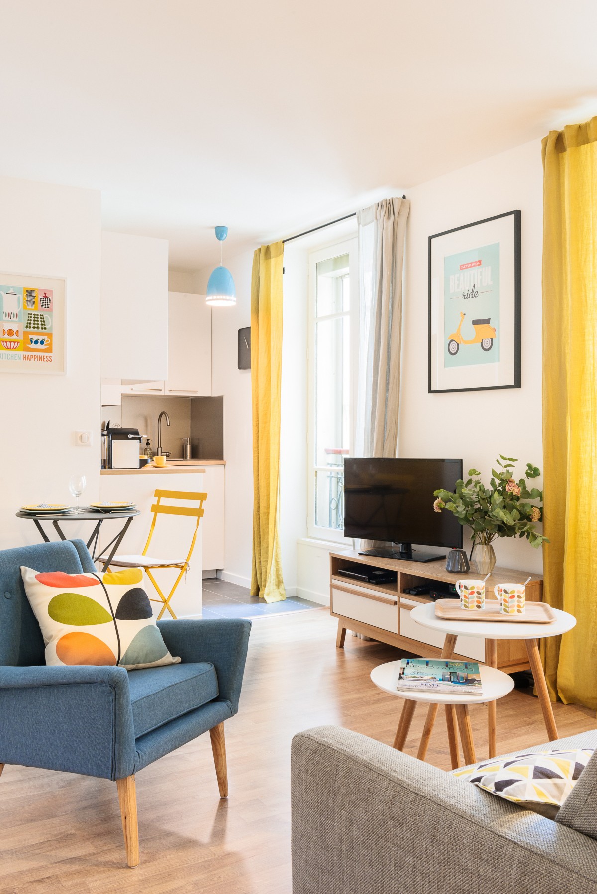 Deco salon jaune et gris: deco salon design couleur blanc cadre ...